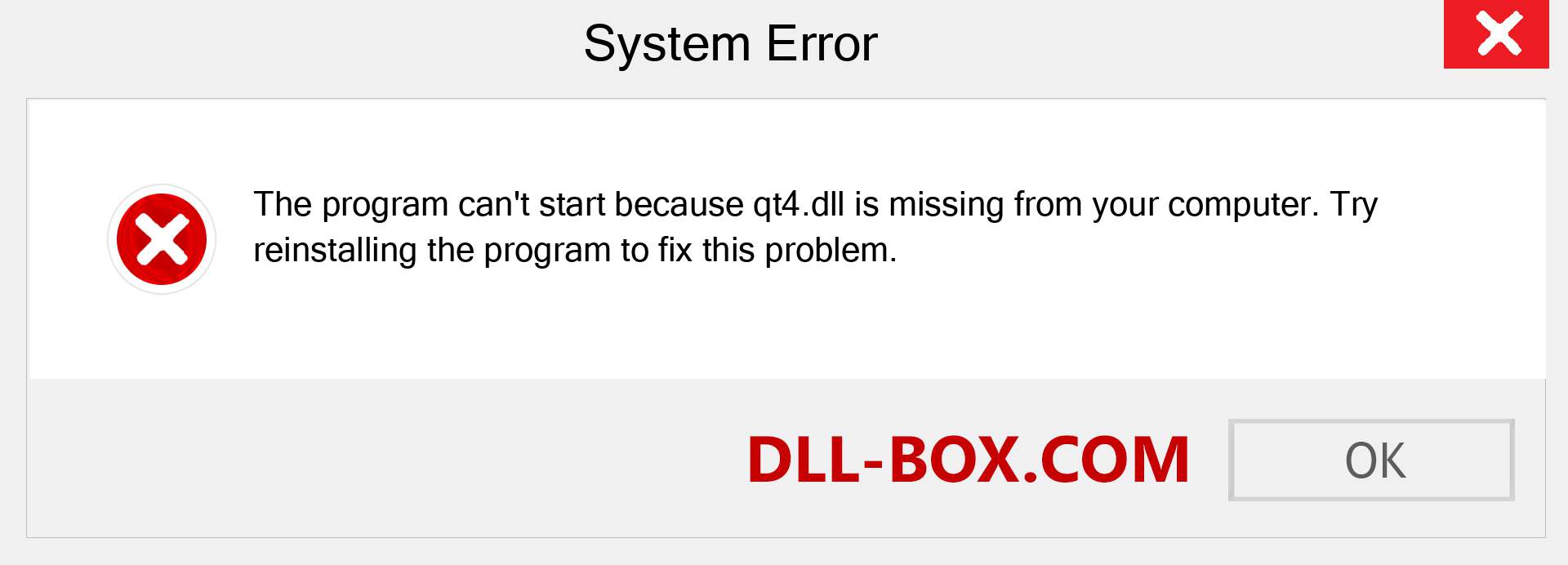  qt4.dll file is missing?. Download for Windows 7, 8, 10 - Fix  qt4 dll Missing Error on Windows, photos, images